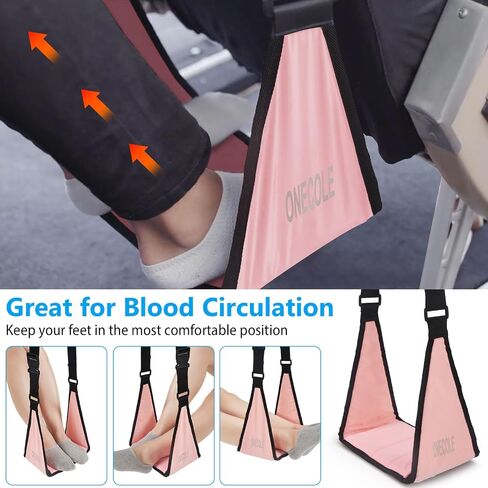 Airplane Footrest - Travel Foot Hommock with Memory Foam, Portable Adjustable Plane Leg Rest, No Clashing Footrest Provides Relaxation and Comfort for Long Flight (Black) in Saudi Arabia