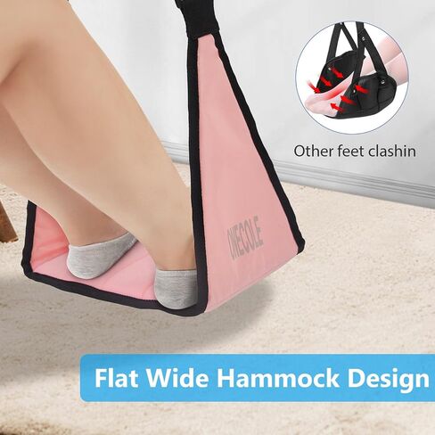 Airplane Footrest - Travel Foot Hommock with Memory Foam, Portable Adjustable Plane Leg Rest, No Clashing Footrest Provides Relaxation and Comfort for Long Flight (Black) in Saudi Arabia