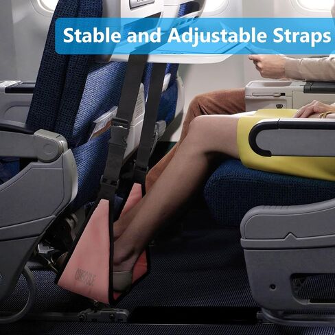Airplane Footrest - Travel Foot Hommock with Memory Foam, Portable Adjustable Plane Leg Rest, No Clashing Footrest Provides Relaxation and Comfort for Long Flight (Black) in Saudi Arabia