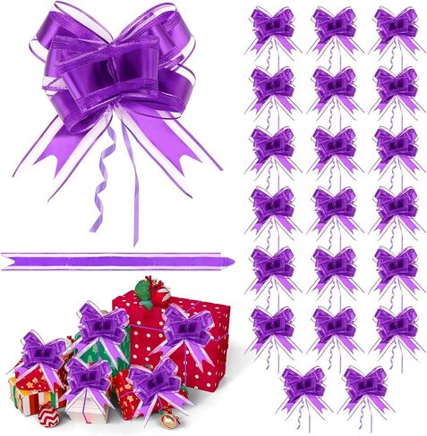20 PCS Pull Bows Gold Bows for Gift Wrapping 6 Inches Christmas Bows Organza Ribbon Bows Large Gift Bows for Christmas Gift Wrapping Wedding Birthday Party Flower Baskets Present Decorations in Saudi Arabia