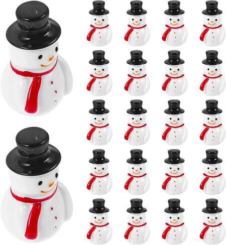 MAGICLULU Mini Snowman Figurines 20pcs Mini Snowman Figurines Resin Snowman Fairy Garden Dollhouse for Xmas Party Supplies Christmas Snowman Figurines in Saudi Arabia