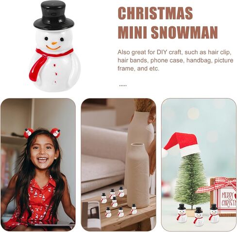 MAGICLULU Mini Snowman Figurines 20pcs Mini Snowman Figurines Resin Snowman Fairy Garden Dollhouse for Xmas Party Supplies Christmas Snowman Figurines in Saudi Arabia