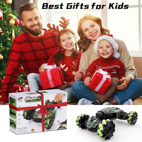 JAMIEWIN Remote Control Car Kids Toys, 4WD RC Drift Car Toy Cars,Gesture Sensing RC Stunt Car with Music Lights Sprayer,Double-Sided 360°Rotation Transform RC Car for Boys Ages 6-12 in Saudi Arabia