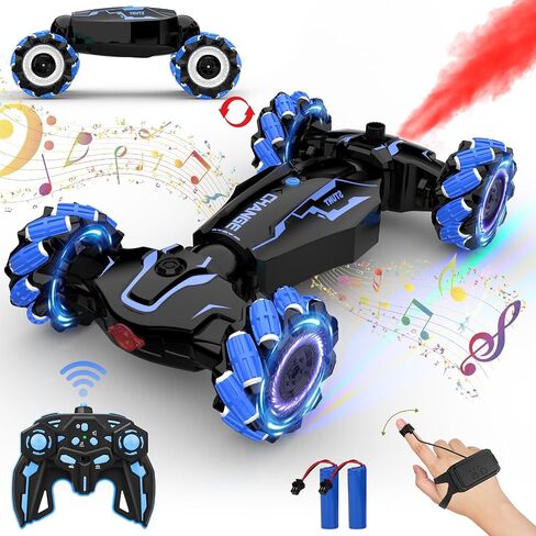 Gesture Sensing RC Stunt Car - 2.4GHz 4WD Drift Hand Remote Controlled Twist Stunts Cars Offroad 360° Rotation, Lights & Music, Birthday Gift for Boys & Girls Ages 6-12 in Saudi Arabia