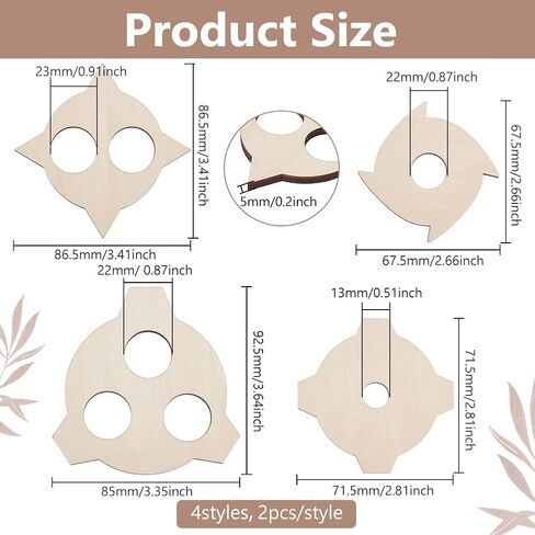 BENECREAT 8pcs Burlywood Wick Centering Tool, Round Wood Candle Wicks Centering Devices Wooden Wick Stabilizer Holder for Candle DIY Making, Cotton Wick Holder in Saudi Arabia