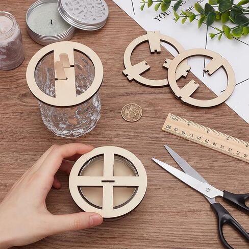 BENECREAT 8pcs Burlywood Wick Centering Tool, Round Wood Candle Wicks Centering Devices Wooden Wick Stabilizer Holder for Candle DIY Making, Cotton Wick Holder in Saudi Arabia