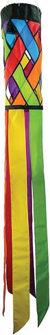 In the Breeze 5210 — Fiesta Diagonal Weave 60 بوصة جورب رياح — جورب رياح شبكي ملون مع ذيول متناسقة الألوان in Kuwait