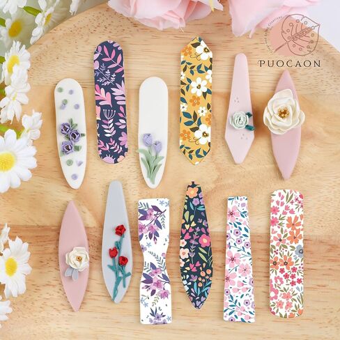Puocaon Petal Polymer Clay Cutters - Mini Flower Petal Clay Cutters for Polymer Clay Jewelry, Set of 8 Clay Jewelry Cutters, Micro Flower Clay Cutter Set, 3D Flower Cutters for Polymer Clay Earrings in Saudi Arabia