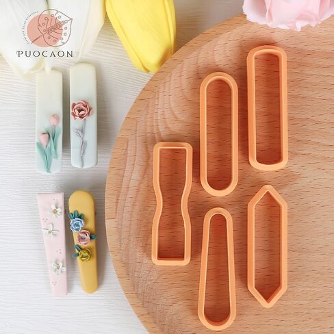 Puocaon Petal Polymer Clay Cutters - Mini Flower Petal Clay Cutters for Polymer Clay Jewelry, Set of 8 Clay Jewelry Cutters, Micro Flower Clay Cutter Set, 3D Flower Cutters for Polymer Clay Earrings in Saudi Arabia