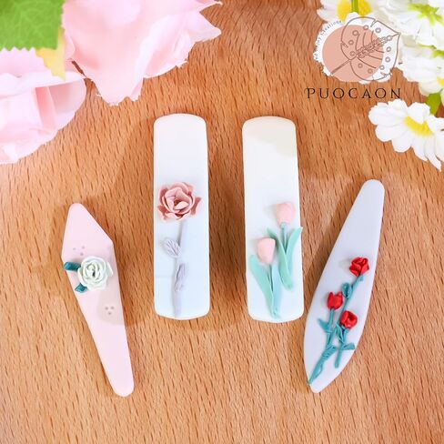 Puocaon Petal Polymer Clay Cutters - Mini Flower Petal Clay Cutters for Polymer Clay Jewelry, Set of 8 Clay Jewelry Cutters, Micro Flower Clay Cutter Set, 3D Flower Cutters for Polymer Clay Earrings in Saudi Arabia