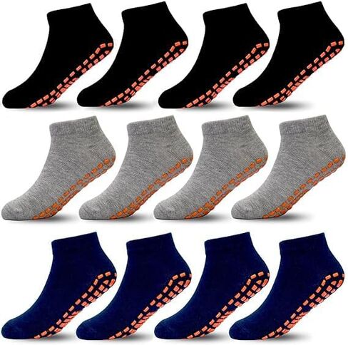 HYCLES Boys Girls Non-Slip Toddler Socks Grip Ankle Sticky Socks Anti-Skid Sock for Kids 6 Pairs for 2-13 Years Kids in Saudi Arabia