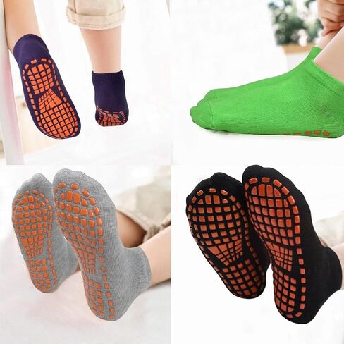 HYCLES Boys Girls Non-Slip Toddler Socks Grip Ankle Sticky Socks Anti-Skid Sock for Kids 6 Pairs for 2-13 Years Kids in Saudi Arabia