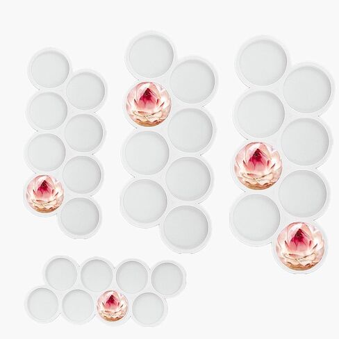 25-Cavity Circle Silicone Mold Set of Large + Medium + Small Round Silicone Mold Resin molds for Keychain Resin Jewelry molds Resin Pendant Mold in Kuwait