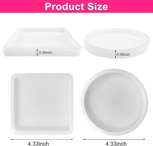2 PCS Silicone Coaster Molds,Rectangle Resin Molds,Durable Silicone Coaster Molds,Epoxy Resin Concrete for DIY Jewelry Trinket Dish, Rolling Tray, Gifts, Home Decor Crafts in Saudi Arabia