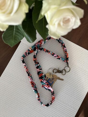 Scrunchie Lanyards for ID Badges and Keys, Cute Teacher Lanyard for Women, Nurses or Cruise, Stretchy Retractable Lanyard in Saudi Arabia