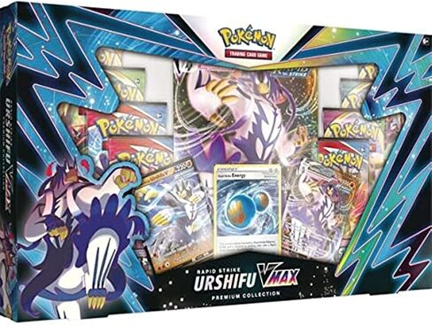 Pokemon Rapid Strike Urshifu VMAX Premium Collection Box - 8 Packs, Promos in Saudi Arabia