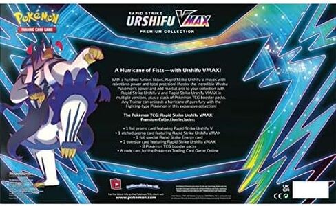 Pokemon Rapid Strike Urshifu VMAX Premium Collection Box - 8 Packs, Promos in Saudi Arabia