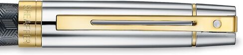 Sheaffer 300 Rollerball Pen| E9347 Engraved Matt Black Barrel and Shiny Chrome Cap with PVD Gold Trims | Premium Rollerball Pen in Saudi Arabia