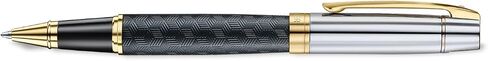 Sheaffer 300 Rollerball Pen| E9347 Engraved Matt Black Barrel and Shiny Chrome Cap with PVD Gold Trims | Premium Rollerball Pen in Saudi Arabia