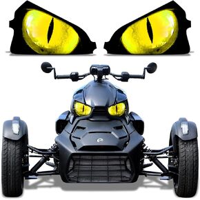 AMR Racing Roadster Headlight Eye Graphics Decal Cover Compatible with Can-Am Ryker 2019-2022 - Eclipse Yellow