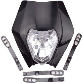 GOOFIT Black 12V 35W Motorcycle Halogen Headlight Indicator Fairing Lampshade for Dirt Bike Motor Pocket Bike