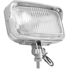 Vintage Motorcycle Square Headlight Retro Headlamp Front Light Lamp w/Clear Glass Lens & Visor For Harley Cruiser Bobber Chopper Yamaha Honda Cafe Racer Suzuki Kawasaki Custom Chrome