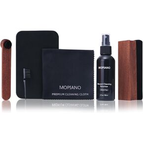Vinyl Record Cleaning Kit|Complete 6-in-1 Vinyl Record Cleaner Kit for Albums|Includes Soft Velvet Vinyl Record Brush,LP Cleaning Liquid,Stylus Brush,Nylon Brush,Microfiber Cloth & Storage Box