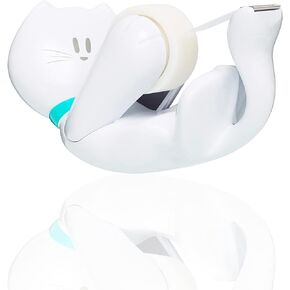 Scotch Cat-810 19 mm x 8.89 m Cat Tape Dispenser, White, 1 Roll Magic Tape