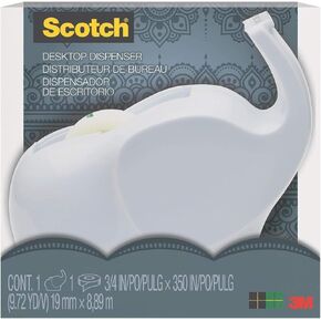 Scotch Cat-810 19 mm x 8.89 m Cat Tape Dispenser, White, 1 Roll Magic Tape