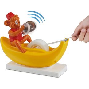 Amazeko Clapping Monkey Tape Dispenser with Cymbals, Fun Animal Desk Decor, 1 in Core, Non-Slip Weighted Banana
