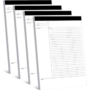 Outus 4 Pack Writing Legal Pads 8.5" x 11.75" Focus Notes Notebook 50 Sheets/Writing Pad, White Legal Notepad Lined Ruled Notepad Tablet for Home Teacher Student College Ruled Office Business(4 Pads)