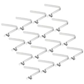 PATIKIL 8.2x7mm Kayak Paddle Snaps, 16 Pack Tent Pole Clips Steel V Shaped Single Pin Push Button Spring Clips Lock Tube Pole Clips for Camping Awning
