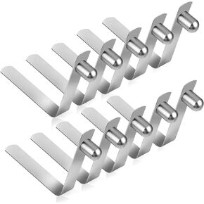 10PCS Tent Pole Clips, Tent Pole Push Button Spring Clips Stainless Steel Kayak Paddle Spring Snap Clips Spring Button Clips Locking Tube Pin for Camping Kayak Paddle Tent Pole(Silver)