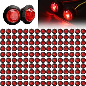 Treela 150 Pieces 3/4 Inch Round Mini Surface Mount LED Side Marker Lights LED Marker Lights Trailer Side Marker Lights for Truck Boat SUV ATV Bike Marine (Blue)