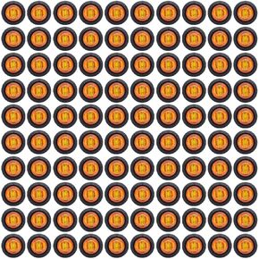 TMH (Pack of 100 3/4 Inch Mount Amber LED Clearance Button Marker lights Side LED marker lights for trailer Truck RV Car Bus Van 12V DC