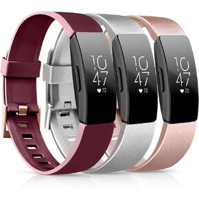 [3 Pack] Soft TPU Bands Compatible with Fitbit Inspire 2 / Fitbit Inspire HR/Fitbit Inspire/Fitbit Ace 2 Wristbands Sports Waterproof Straps for Fitbit Inspire HR (Small,Starlight/Milk Tea/Smoke Violet)