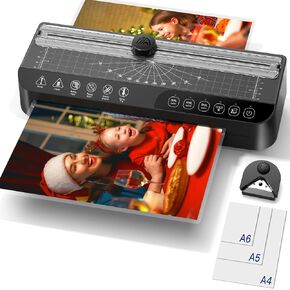 Raycial Laminator Machine A4, Laminating Machine with 50 Laminating Pouches, Hot and Cold Thermal Laminator, 4-in-1 Lamination Machine with 5 Laminating Modes and Auto-Off for Home Office School Use