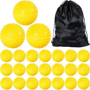 24 Pcs Pitching Machine Softballs Dimpled Softballs Practice Foam Sport Softballs Pitching Machine Game Ball Softballs for Indoor Outdoor Pitching Machine Practice, 2 Dozen