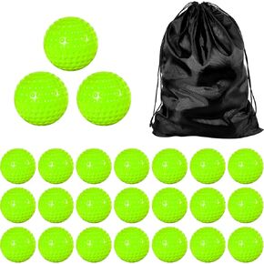 24 Pcs Pitching Machine Softballs Dimpled Softballs Practice Foam Sport Softballs Pitching Machine Game Ball Softballs for Indoor Outdoor Pitching Machine Practice, 2 Dozen