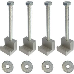 Truck Tool Box Mounting Kit Pickup Universal Fit Toolbox Tie Downs Aluminum Alloy J Hooks Crossover with Screws and Washers(4 Packs,Black)