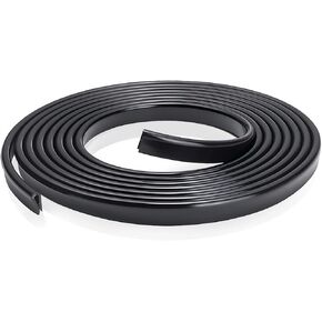 AICEL Car Door Edge Guards, 16Ft Clear U Shape No Glue Car Door Edge Protector, Chrome PVC Trim Molding Interior Strips, Automotive Door Entry Guard Protection Fit for Sedans Trucks SUV Boats (Black)