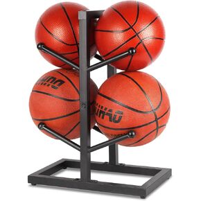 Basketball Organizers Metal Ball Storage Rack Sports Storage for Indoor Outdoor