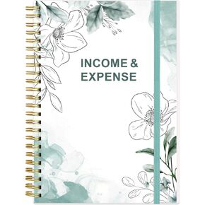 تعقب بسيط للدخل والمصروفات - وكتاب دفتر الأستاذ للشركات الصغيرة، 60 ورقة (120 صفحة) سجل تتبع مسك الدفاتر المحاسبة امرأة ورجل، 5.5 × 8.5 بوصة، أزرق مخضر in Kuwait