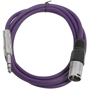 Seismic Audio - SATRXL-M2White - 2 Foot White XLR Male to 1/4 Inch TRS Patch Cables - 2' Professional Audio Balanced XLR-M to 1/4" Patch Cord