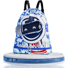 Kids Dry Wet Swim Backpack for Swimmers,Sport Knapsack for Kids,Kids Outdoor Pool Beach Dry Wet Bag,Kids Toddler Drawstring Bag (Blue)