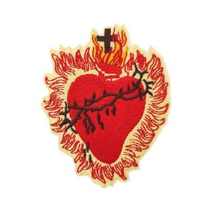 Easter Patch Sacred Heart Jesus Church Catholic Christian Embroidered Iron On Patch