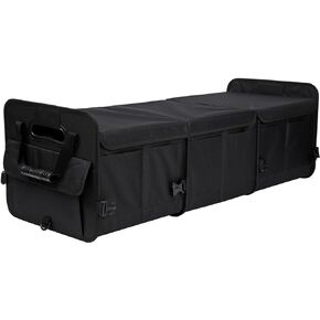 Car Trunk Organizer with Lid Car Storage Organizer Collapsible Multi Compartment Car Organizerwith shoe bag for SUV(Beige)