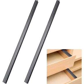 2 Pieces PVC Drawer Hanging File Rails Black File Cabinet Rails for Hanging Files 1/2 Drawer Sides Letter Size File Storage Hanging File Organizer (for 1/2 inch-wide Drawer, 16 Inch)