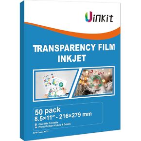 طبقة شفافة من Uinkit النافثة للحبر 50 ورقة 8.5x11 OHP طبقة عرض علوية لصناعة يدوية 100% ورق شفاف شفاف للطابعة النافثة للحبر