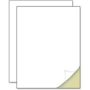 40 Sheets - Sticker Paper for Printer, Printable White Labels for Inkjet and Laser Printing - 8.5" x 11"